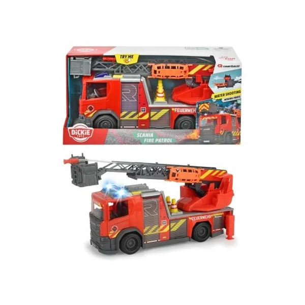 Dickie - Scania Drehleiter Fire Engine Truck With Sounds And Lights Play Vehicles