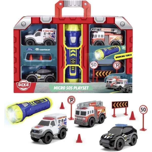 Dickie SOS Micro Set avec lampe de poche 9 cm