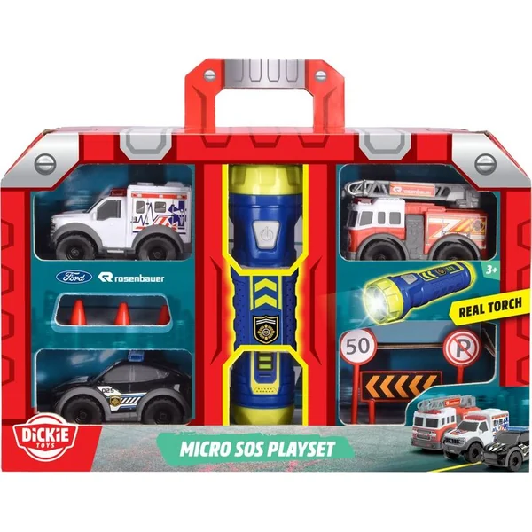 Dickie SOS Micro Set avec lampe de poche 9 cm