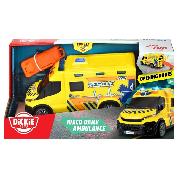 Dickie Toys - Play Vehicles - Iveco Daily Ambulance - Light Sound - 3 Yrs