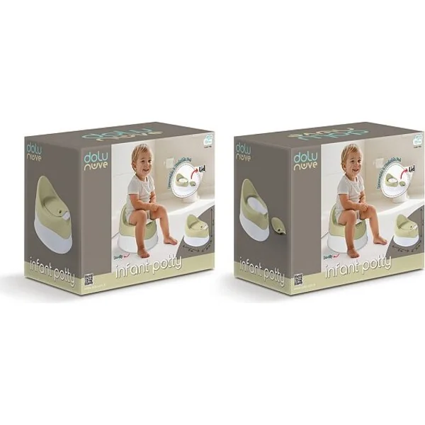 Dolu Pot de chambre pour enfants avec couvercle amovible, vert clair, 23x38x29 cm