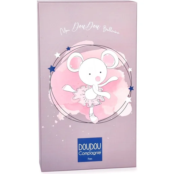 Doudou Peluche souris grise ballerine 30 cm