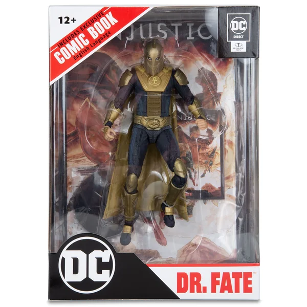 Dr. Fate figurine et comic book Injustice 2 DC Comics McFarlane Toys 18 cm