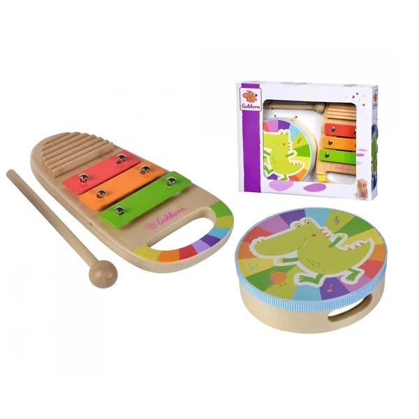 Eichhorn - Wooden Drum and Xylophone Music Set - 3 Pcs - Musical Instruments - Musical Instruments