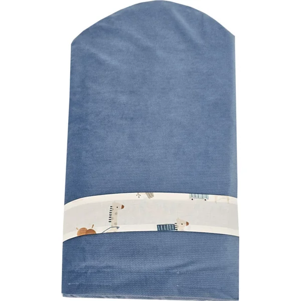 EKO Couverture en coton avec Velvet et intérieur en noix de coco nœud Giraffe blue 75x75 cm