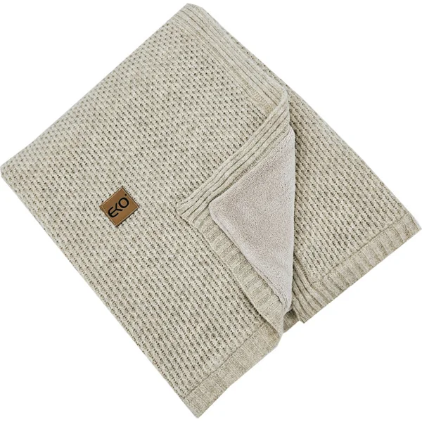 EKO Couverture tricotée avec doublure Beige 100x80 cm