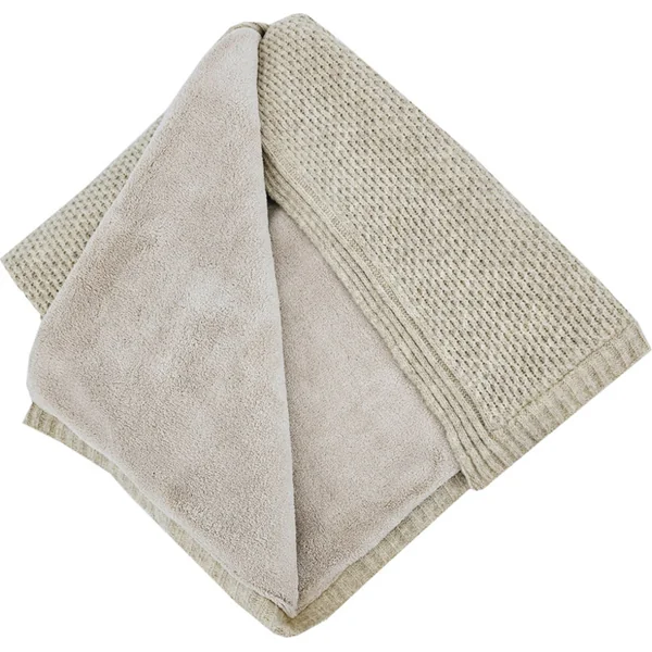 EKO Couverture tricotée avec doublure Beige 100x80 cm