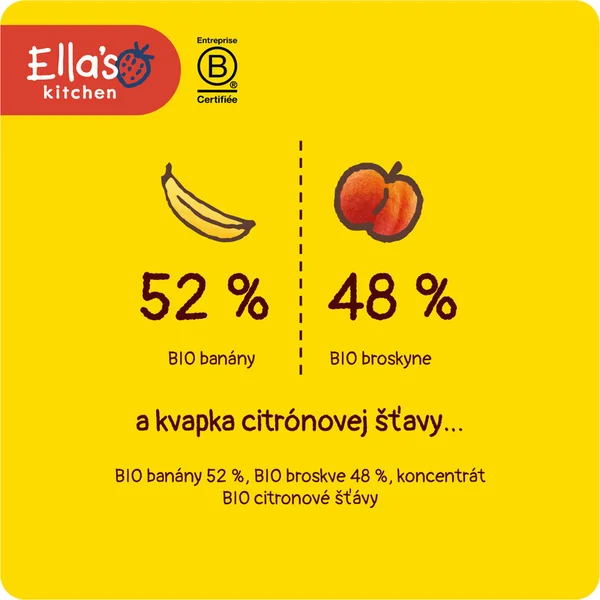 Ella's Kitchen BIO Banane avec pêche (120 g)