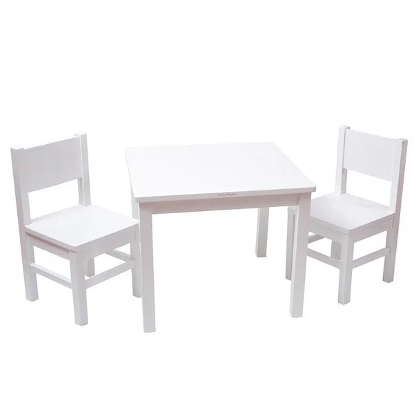 ENSEMBLE 1 TABLE + 2 CHAISES 4-7 ANS - BLANC