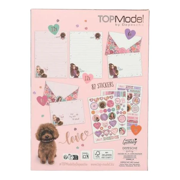 Ensemble de papeterie Be mine Top Model, papiers, enveloppes et autocollants