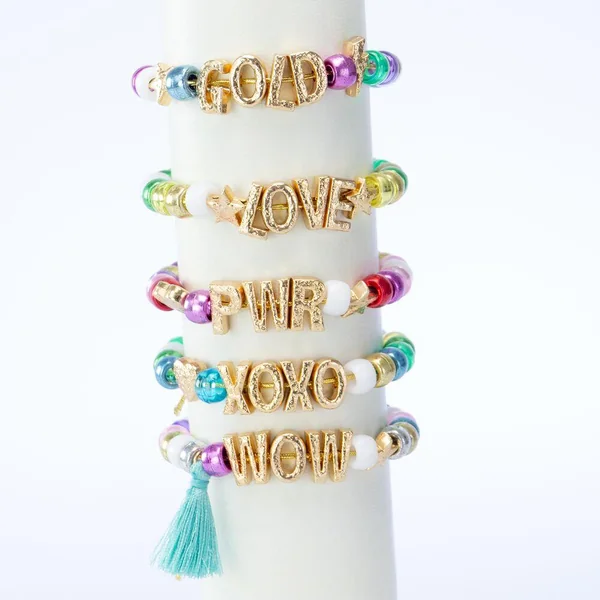 ENSEMBLE DE PERLES DORE ABC