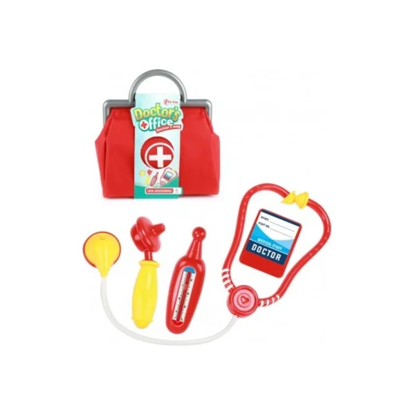 Ensemble docteur/médecin plastique 5 pièces dans un sac en tissu 22x23x8cm