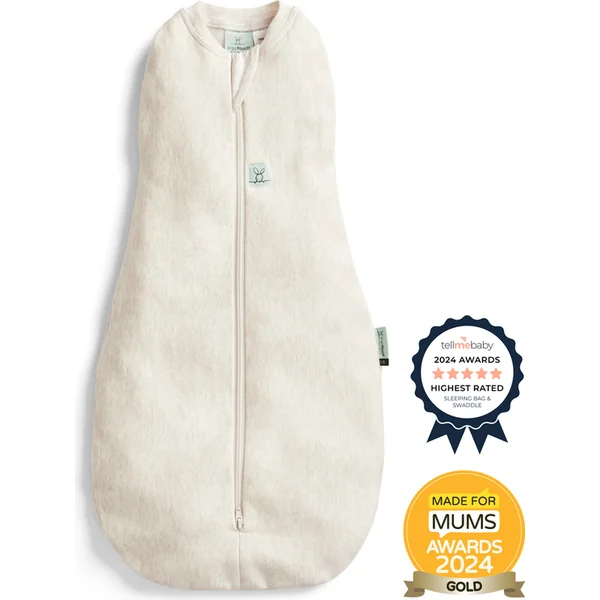 ERGOPOUCH Couverture et sac de couchage 2 en 1 Cocoon Oatmeal Marle 3-6 m, 6-8 kg, 0,2 tog