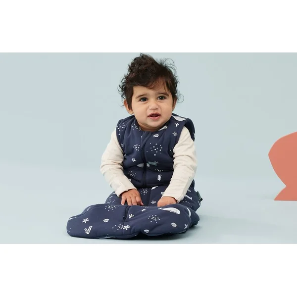 ERGOPOUCH Sac de couchage en coton biologique Jersey Whale 3-12 m, 6-10 kg, 2,5 tog