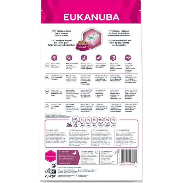 Euk Daily Care Adult Mono Protein Canard 2,3kg