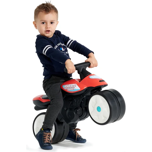 Falk Baby Moto Street Champion avec roues silencieuses en caoutchouc - rouge