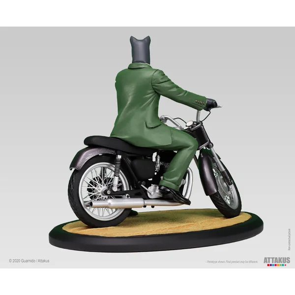 Figurine Blacksad sur sa moto Triumph, Attakus