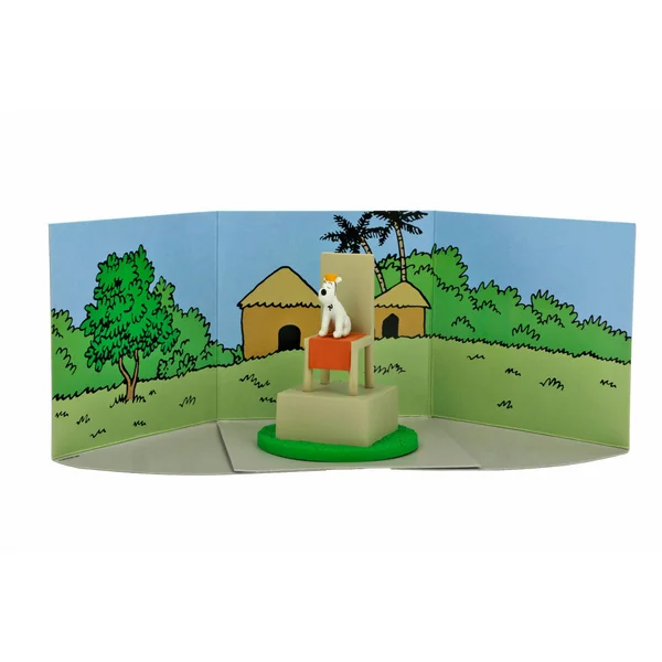 Figurine Milou sur le trône "Tintin au Congo" Moulinsart 2006 (43104)