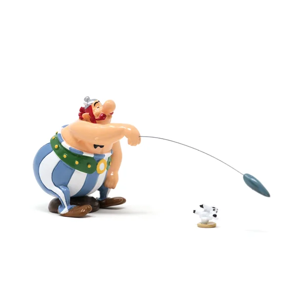 Figurine Pixi Astérix: Obélix lançant le mini Menhir à Idéfix, collection Pixi Classique 2026 (2391)