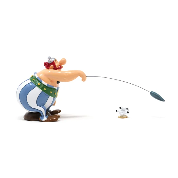 Figurine Pixi Astérix: Obélix lançant le mini Menhir à Idéfix, collection Pixi Classique 2026 (2391)