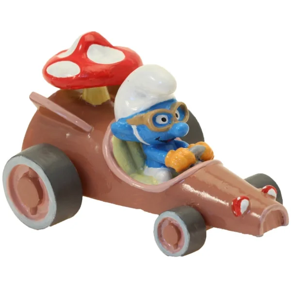 Figurine Pixi Les Schtroumpfs, le code de la route : le Schtroumpf appuie sur le champignon 6478