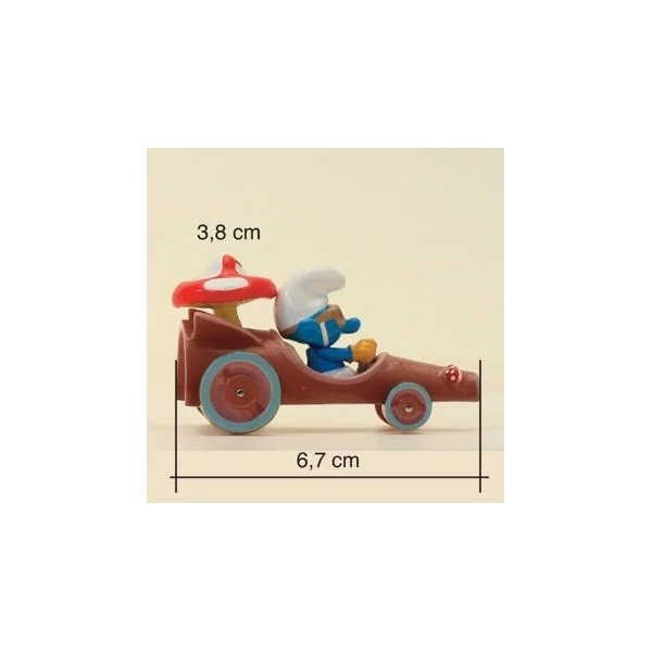 Figurine Pixi Les Schtroumpfs, le code de la route : le Schtroumpf appuie sur le champignon 6478