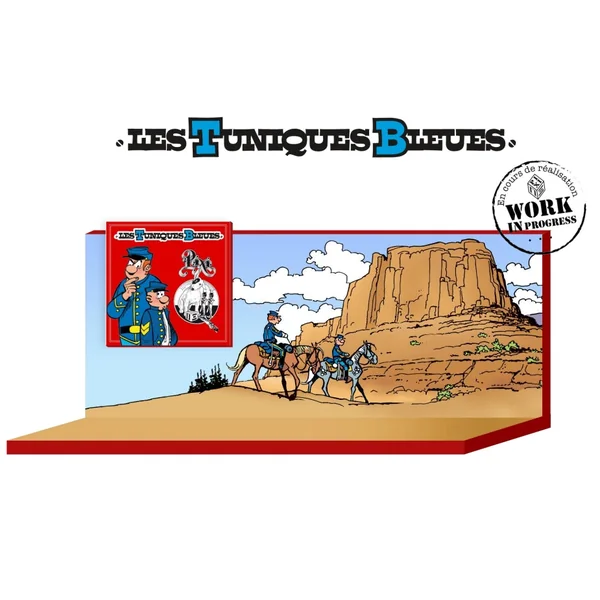 Figurine Pixi Les Tuniques Bleues, Présentoir bois pour la Collection Origine 2022 (3425)