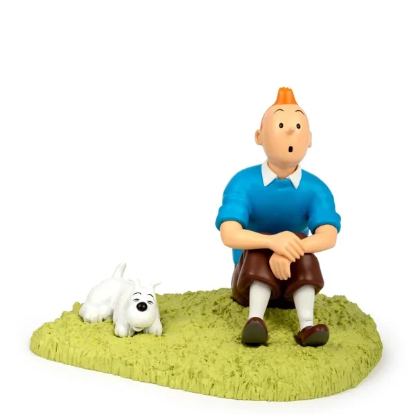 Figurine Tintin & Milou "assis dans l'herbe" Tintinimaginatio 2023 (47001)