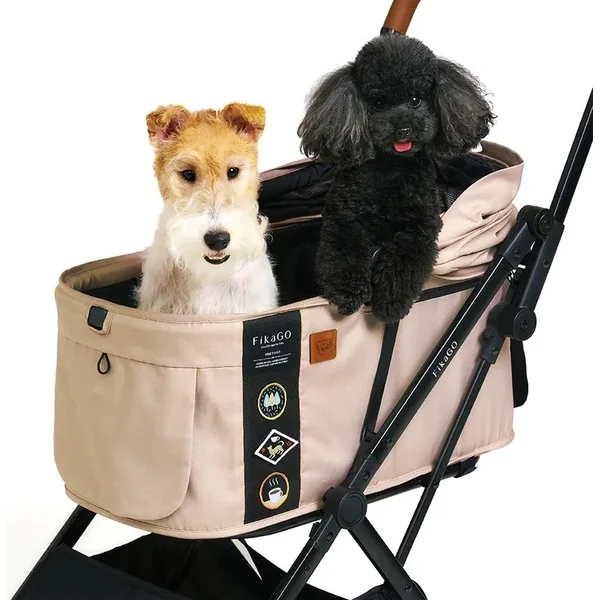 FIKAGO Poussette pour chats /chiens FTG Hygge Beige