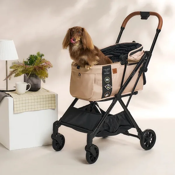 FIKAGO Poussette pour chats /chiens FTG Hygge Beige
