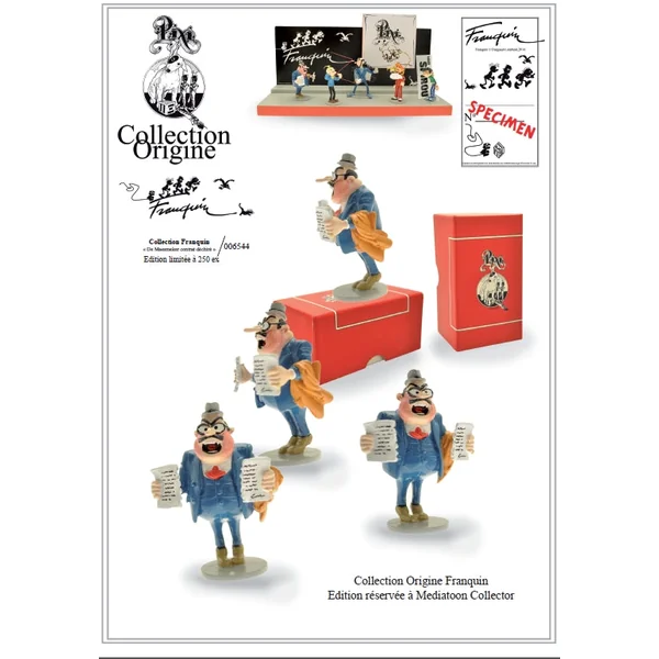 FRANQUIN, COLLECTION ORIGINE: DE MESMAEKER et le CONTRAT DECHIRE (Franquin Collector) - figurine métal