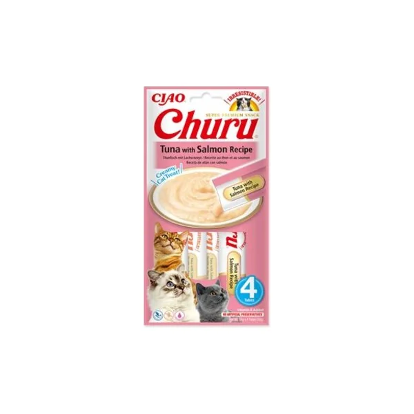 Friandise Churu thon avec saumon 4x14g