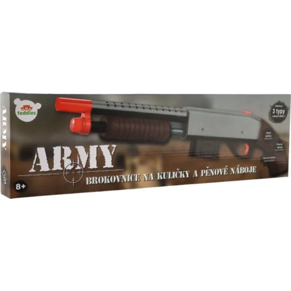 Fusil à pompe/carabine 46cm plastique + billes d'eau 6mm, munitions en mousse, balles en caoutchouc.