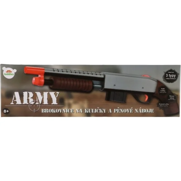 Fusil à pompe/carabine 46cm plastique + billes d'eau 6mm, munitions en mousse, balles en caoutchouc.