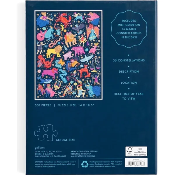 Galison Puzzle Constellation du zodiaque 500 pièces