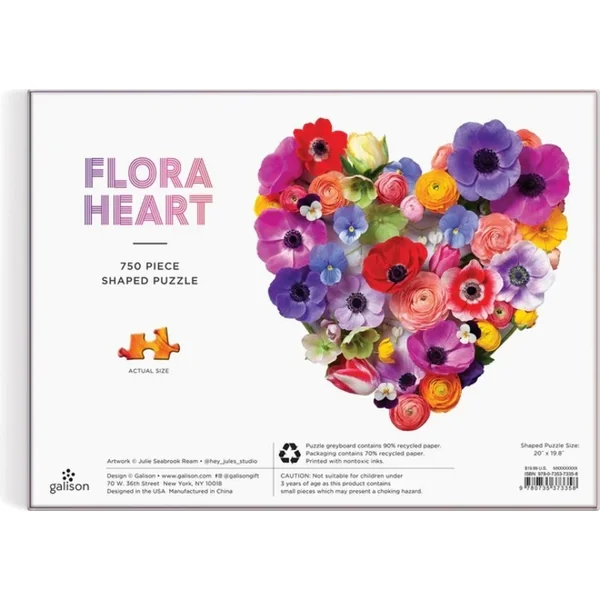 Galison Puzzle Cœur fleuri 750 pièces