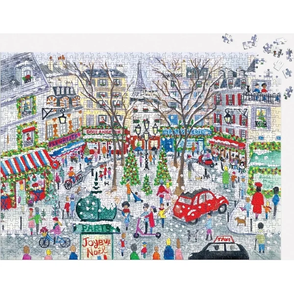 Galison Puzzle en feuille Michael Storrings Noël à Paris 1000 pièces