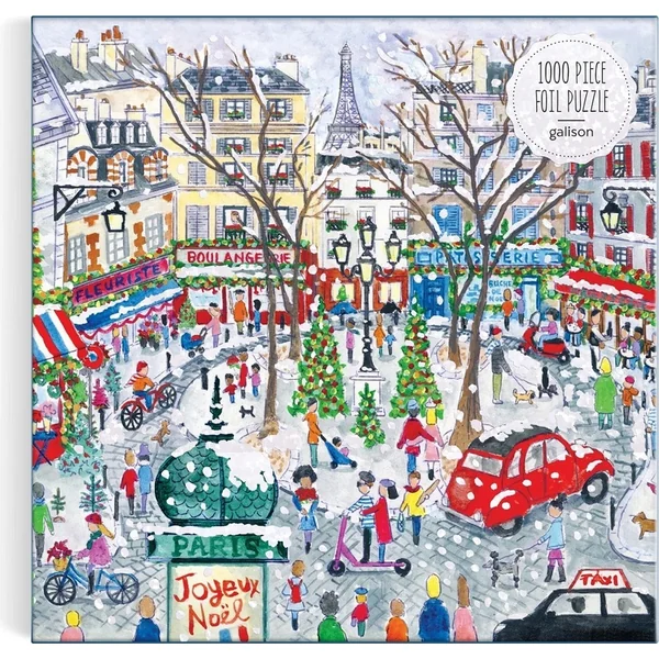 Galison Puzzle en feuille Michael Storrings Noël à Paris 1000 pièces