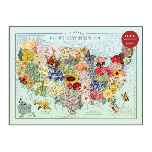 Galison Puzzle Fleurs USA 1000 pièces