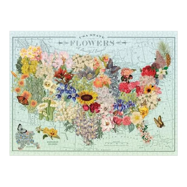 Galison Puzzle Fleurs USA 1000 pièces