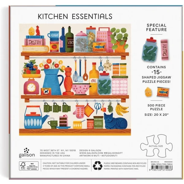 Galison Puzzle Ustensiles de cuisine de base 500 pièces