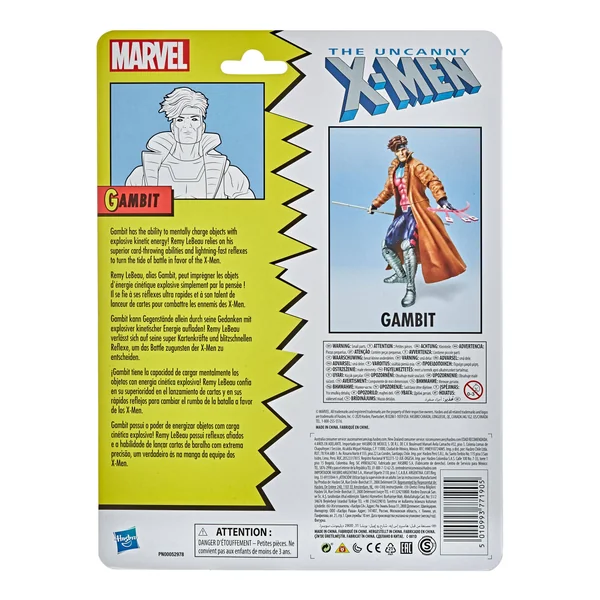 GAMBIT FIGURINE UNCANNY X-MEN MARVEL RETRO COLLECTION HASBRO 15 CM
