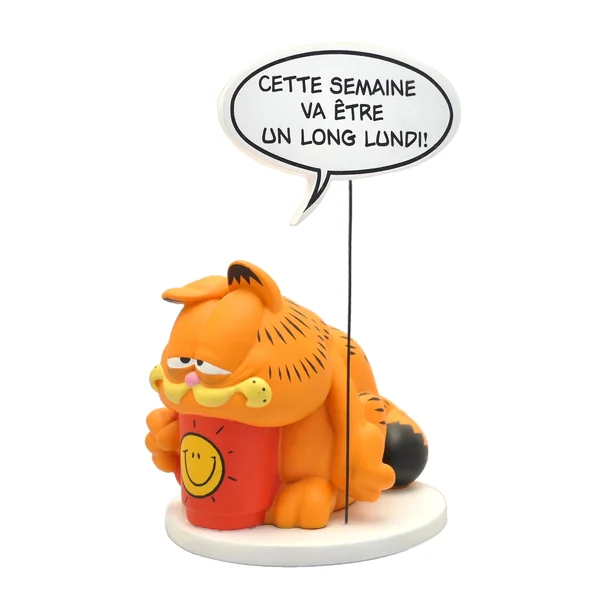 GARFIELD: "CETTE SEMAINE VA ETRE UN LONG LUNDI !" - statuette résine 18 cm Collection BULLES
