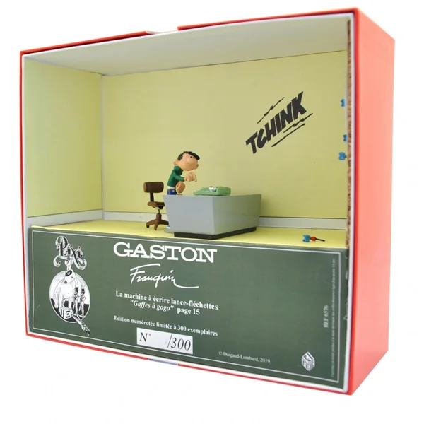GASTON: LA MACHINE A ECRIRE LANCE-FLECHETTES (Collection Gaston Inventions II) - figurine métal 6 cm (pixi 6588)