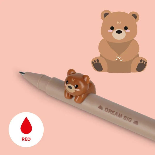 GEL PEN WITH ANIMAL DECORATION - LOVELY FRIENDS - TEDDY BEAR