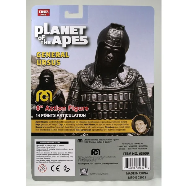 General Ursus figurine La Planète des singes Mego 20 cm