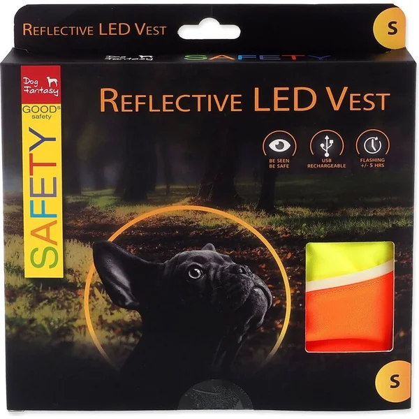 Gilet Dog Fantasy LED Réfléchissant Rechargeable S