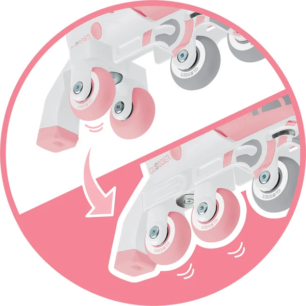 Globber patins à roulettes pour enfants 2 en 1 taille 26-29 - Pastel Pink
