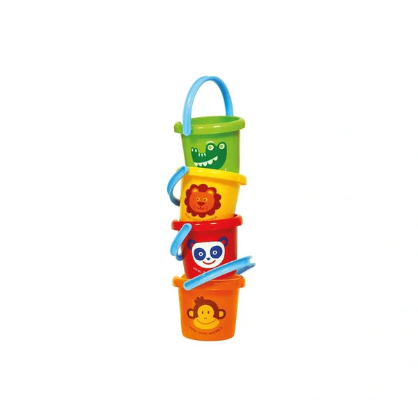 Gowi - Beach Bucket Diameter 16 Cm Multi Color - Beach & Sand Toys
