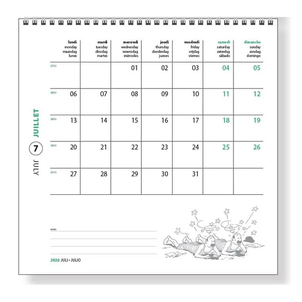 Grand calendrier Tintin 2026 30 x 30 cm Moulinsart (24492)